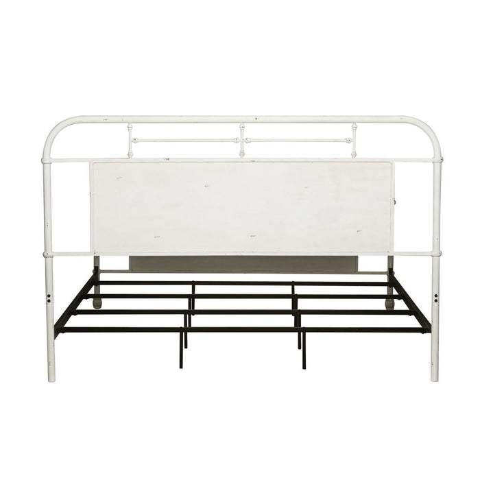 Liberty Furniture Vintage Series King Metal Bed in Antique White - Furniture 4 Less (Jacksonville, NC)