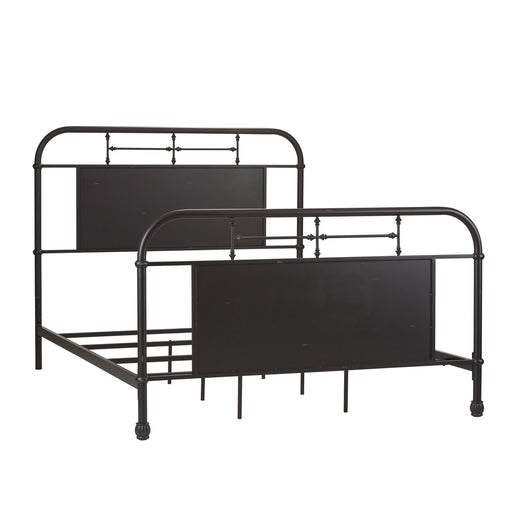 Vintage Series Queen Metal Bed in Black - Furniture 4 Less (Jacksonville, NC)