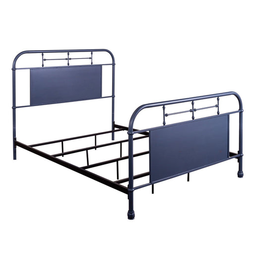Vintage Series Queen Metal Bed in Navy - Furniture 4 Less (Jacksonville, NC)