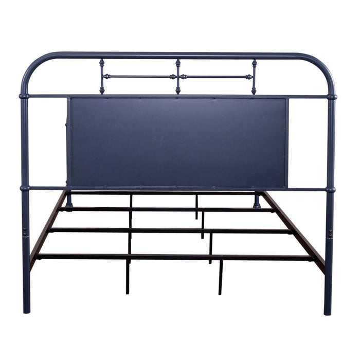 Liberty Furniture Vintage Series King Metal Bed in Navy - Furniture 4 Less (Jacksonville, NC)
