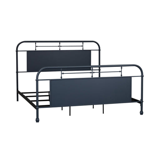Vintage Series King Metal Bed in Navy - Furniture 4 Less (Jacksonville, NC)