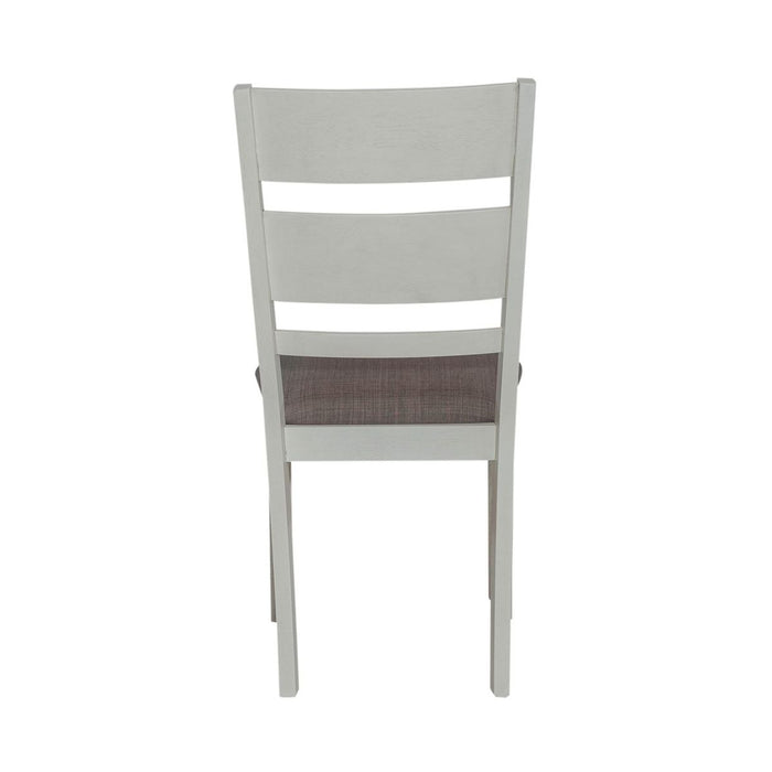 Liberty Furniture Brook Bay Slat Back Uph Side Chair (Set of 2) in Textured White - Furniture 4 Less (Jacksonville, NC)