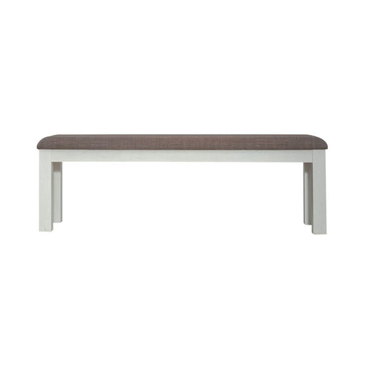 Liberty Furniture Brook Bay Uph Dining Bench in Textured White - Furniture 4 Less (Jacksonville, NC)