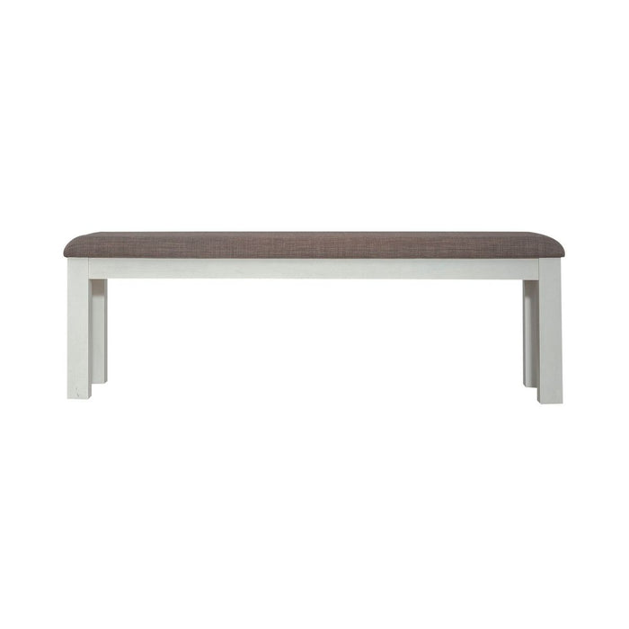 Liberty Furniture Brook Bay Uph Dining Bench in Textured White - Furniture 4 Less (Jacksonville, NC)
