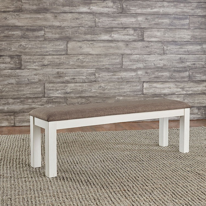 Liberty Furniture Brook Bay Uph Dining Bench in Textured White - Furniture 4 Less (Jacksonville, NC)