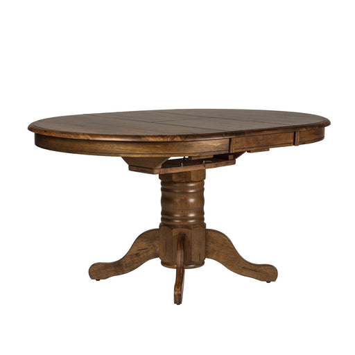Carolina Crossing 5 Piece Pedestal Table Set - Furniture 4 Less (Jacksonville, NC)