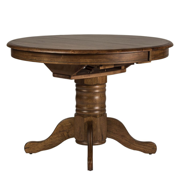 Liberty Furniture Carolina Crossing Oval Pedestal Table in Antique Honey - Furniture 4 Less (Jacksonville, NC)