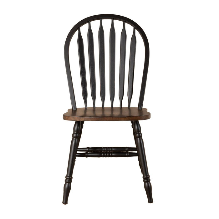 Liberty Furniture Carolina Crossing Windsor Side Chair in Black (Set of 2) image