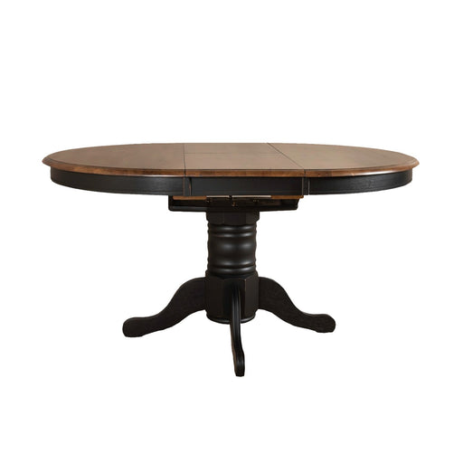 Carolina Crossing 5 Piece Pedestal Table Set- Black - Furniture 4 Less (Jacksonville, NC)