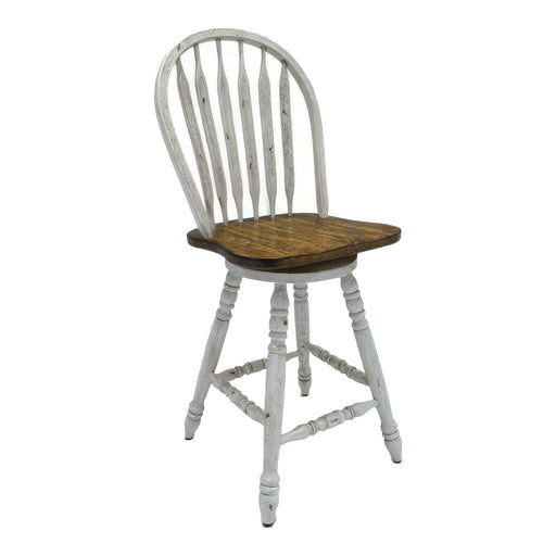 Carolina Crossing Windsor Swivel Counter Chair - White - Furniture 4 Less (Jacksonville, NC)