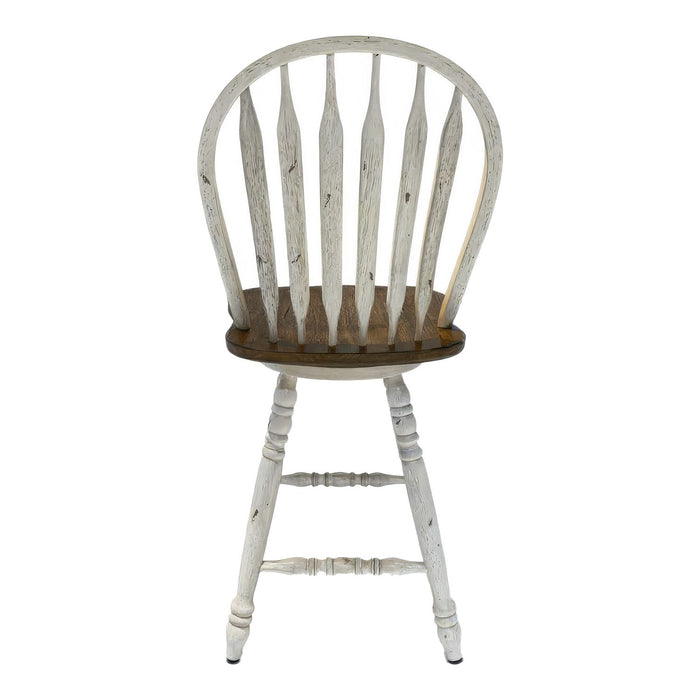Carolina Crossing Windsor Swivel Counter Chair - White - Furniture 4 Less (Jacksonville, NC)