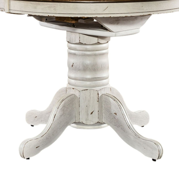 Liberty Furniture Carolina Crossing Oval Pedestal Table in White - Furniture 4 Less (Jacksonville, NC)