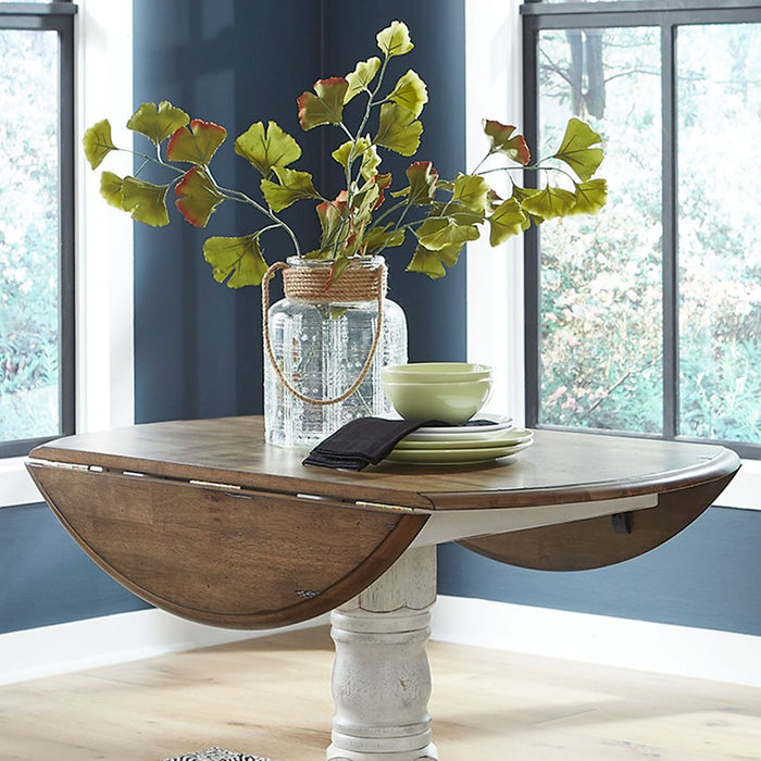 Liberty Furniture Carolina Crossing Round Table in White - Furniture 4 Less (Jacksonville, NC)