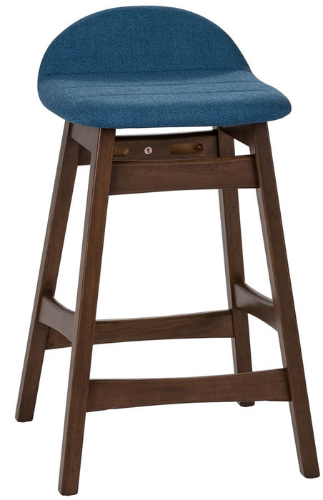 Liberty Furniture Space Saver 24" Counter Chair (Blue) in Satin Walnut (Set of 2) - Furniture 4 Less (Jacksonville, NC)