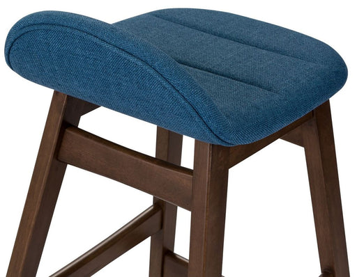 Liberty Furniture Space Saver 24" Counter Chair (Blue) in Satin Walnut (Set of 2) - Furniture 4 Less (Jacksonville, NC)