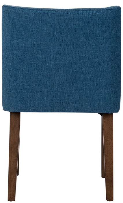 Liberty Furniture Space Saver Nido Chair (Blue) in Satin Walnut (Set of 2) - Furniture 4 Less (Jacksonville, NC)