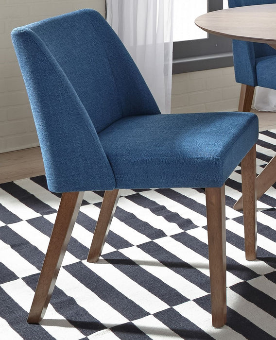 Liberty Furniture Space Saver Nido Chair (Blue) in Satin Walnut (Set of 2) - Furniture 4 Less (Jacksonville, NC)