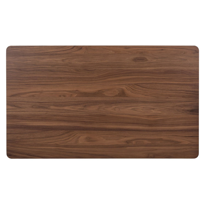 Space Saver Rectangular Leg Table in Satin Walnut - Furniture 4 Less (Jacksonville, NC)