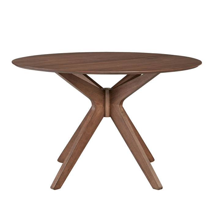Space Saver Round Pedestal Table in Satin Walnut - Furniture 4 Less (Jacksonville, NC)