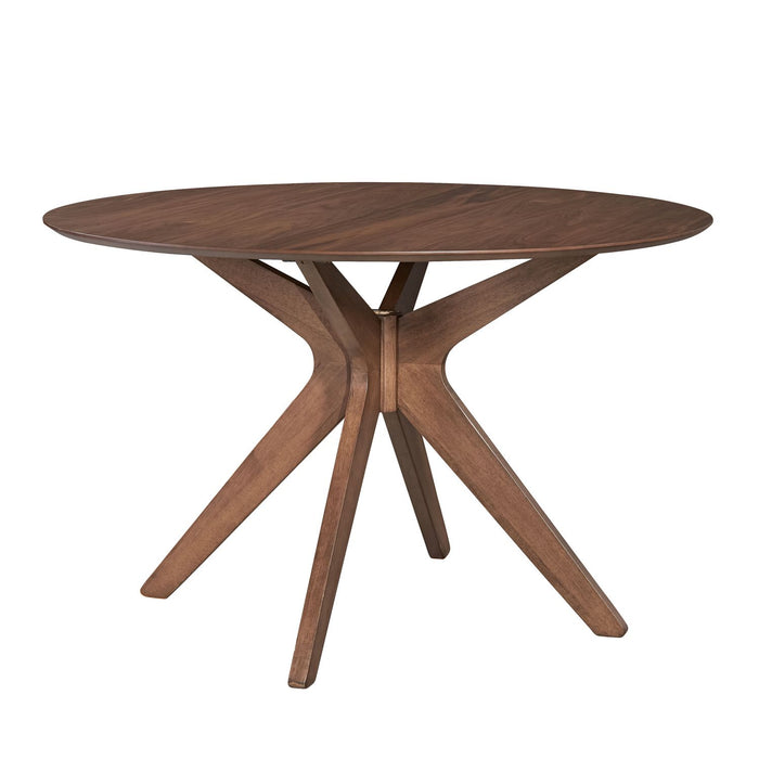 Space Saver Round Pedestal Table in Satin Walnut - Furniture 4 Less (Jacksonville, NC)