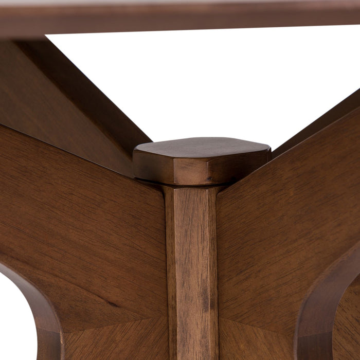 Space Saver Round Pedestal Table in Satin Walnut - Furniture 4 Less (Jacksonville, NC)