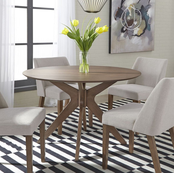 Liberty Furniture Space Saver Round Pedestal Table in Satin Walnut - Furniture 4 Less (Jacksonville, NC)