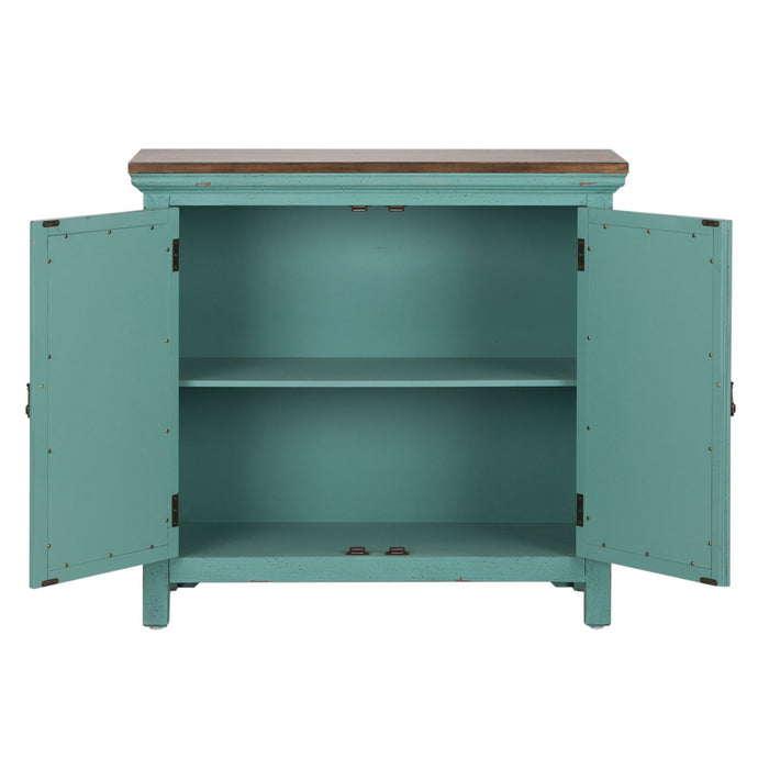 Kensington 2 Door Accent Cabinet in Turquoise - Furniture 4 Less (Jacksonville, NC)