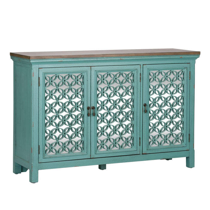 Kensington 3 Door Accent Cabinet in Turquoise - Furniture 4 Less (Jacksonville, NC)