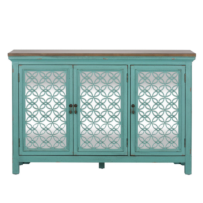 Kensington 3 Door Accent Cabinet in Turquoise - Furniture 4 Less (Jacksonville, NC)