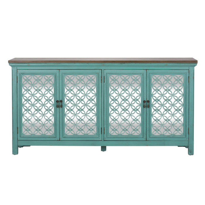 Kensington 4 Door Accent Cabinet in Turquoise - Furniture 4 Less (Jacksonville, NC)