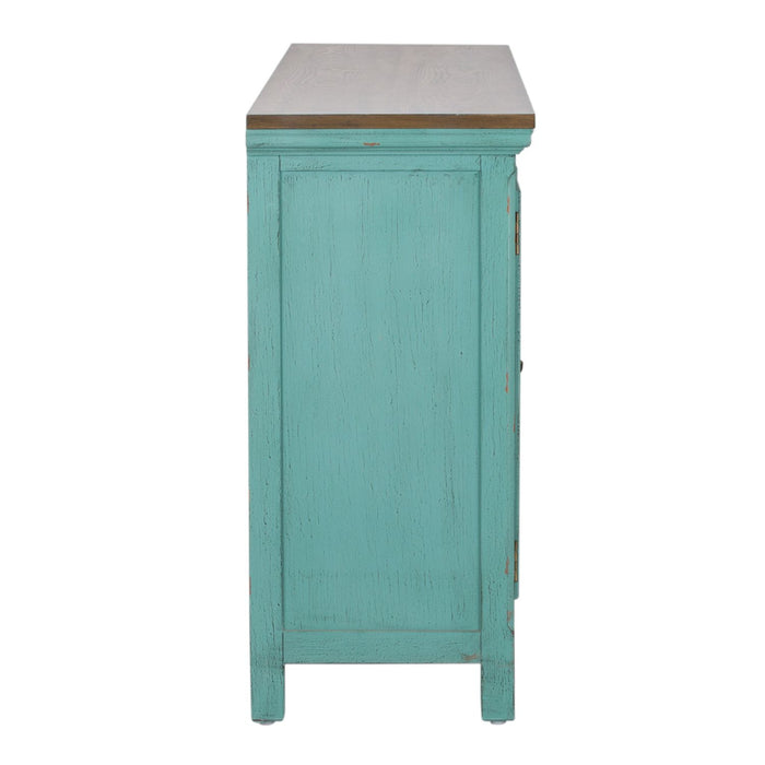 Kensington 4 Door Accent Cabinet in Turquoise - Furniture 4 Less (Jacksonville, NC)