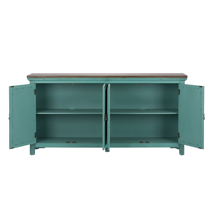 Kensington 4 Door Accent Cabinet in Turquoise - Furniture 4 Less (Jacksonville, NC)