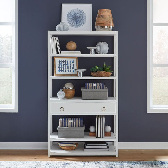 Liberty Furniture Midnight Accent Bookcase in Wire Brushed Denim - Furniture 4 Less (Jacksonville, NC)