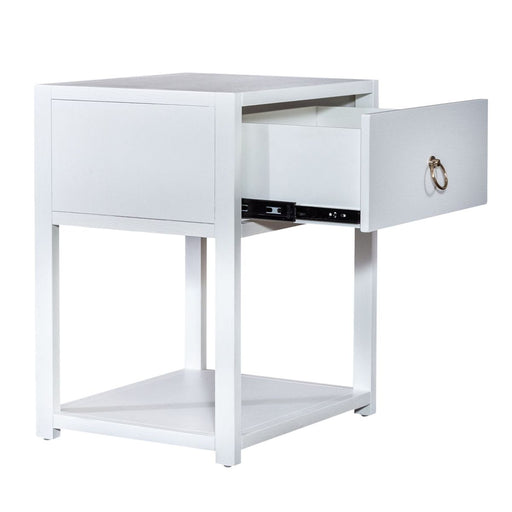 Liberty Furniture Midnight 1 Shelf Accent Table in Wire Brushed White - Furniture 4 Less (Jacksonville, NC)