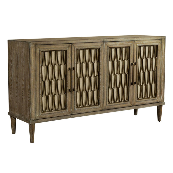 Devonshire 4 Door Accent Cabinet in Driftwood - Furniture 4 Less (Jacksonville, NC)