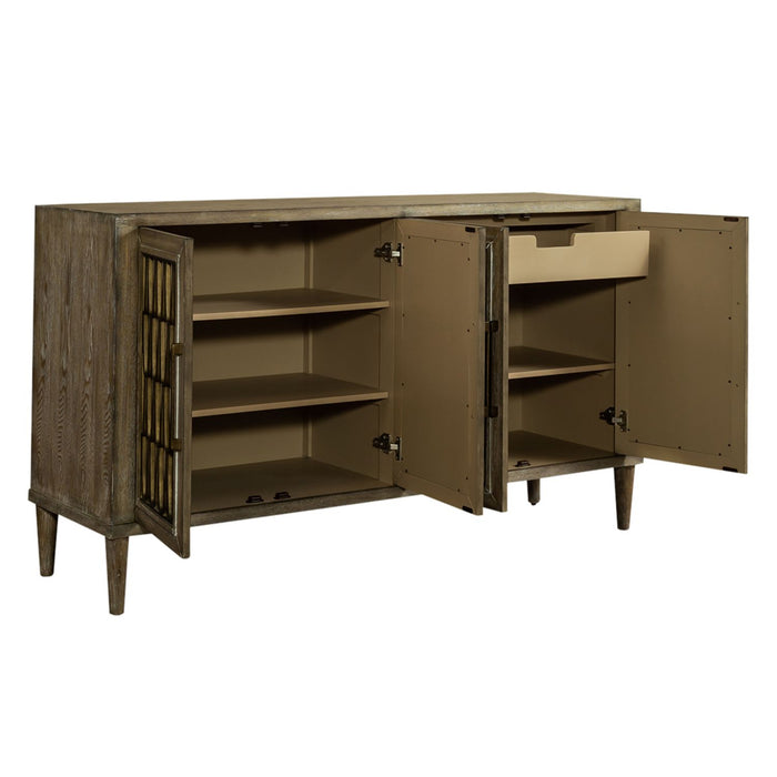 Devonshire 4 Door Accent Cabinet in Driftwood - Furniture 4 Less (Jacksonville, NC)