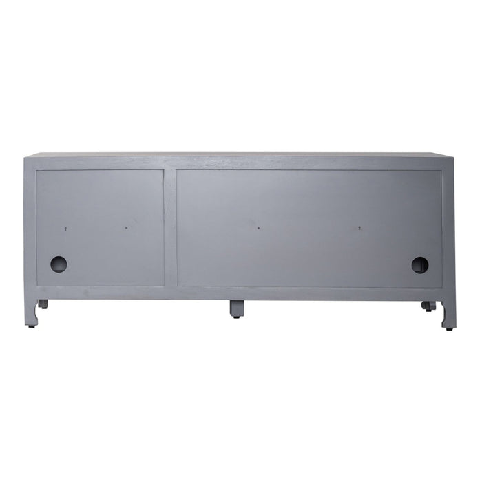 Marisol 65 Inch 3 Door Accent TV Stand in Weathered Honey and Soft Wash Gray - Furniture 4 Less (Jacksonville, NC)