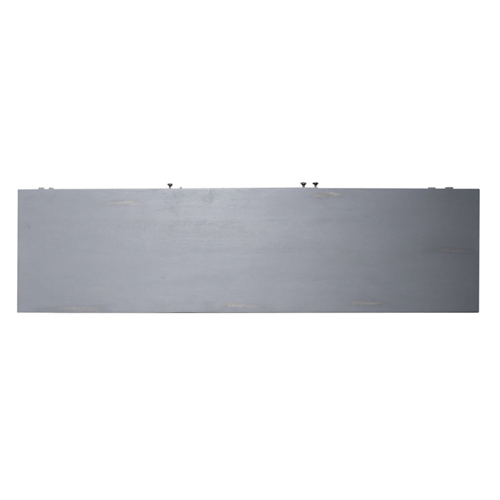 Marisol 65 Inch 3 Door Accent TV Stand in Weathered Honey and Soft Wash Gray - Furniture 4 Less (Jacksonville, NC)