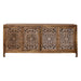 Marisol 74 Inch 4 Door Accent TV Stand in Weathered Honey and Soft Wash Gray - Furniture 4 Less (Jacksonville, NC)