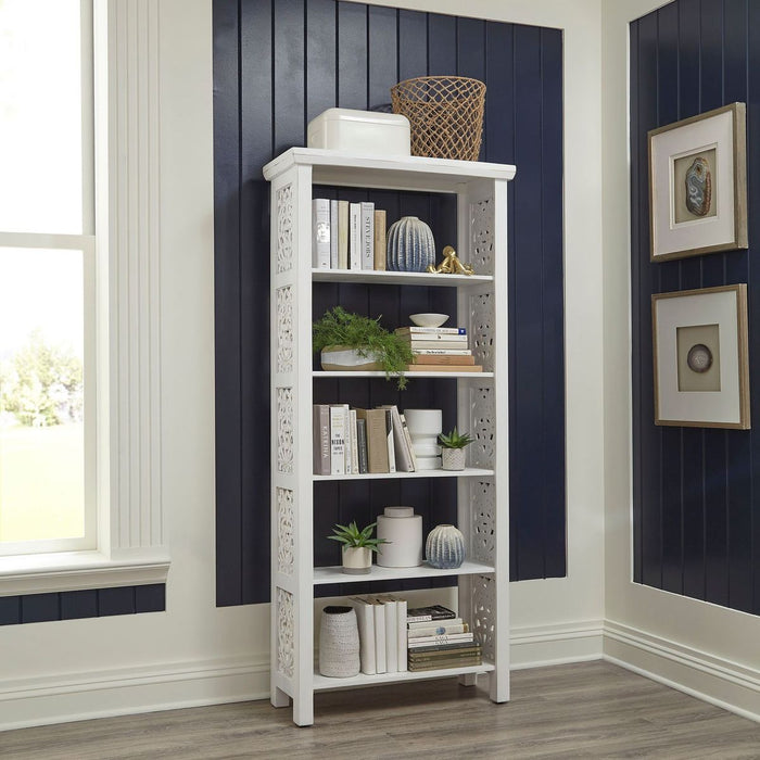 Liberty Furniture Trellis Lane Accent Bookcase in Weathered White - Furniture 4 Less (Jacksonville, NC)