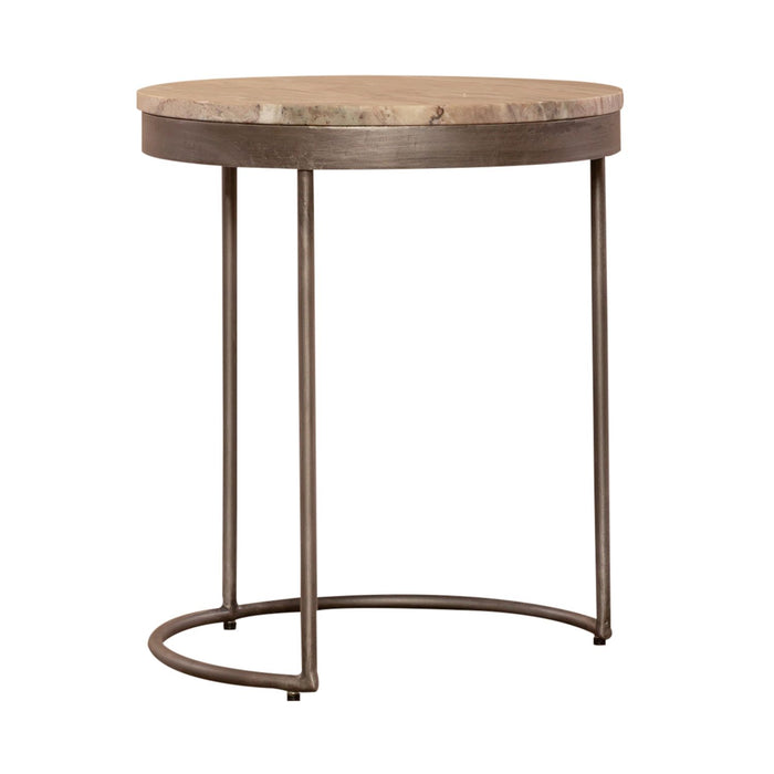Eclipse Nesting Tables in Greystone Marble Top w/ Pewter Metal - Furniture 4 Less (Jacksonville, NC)