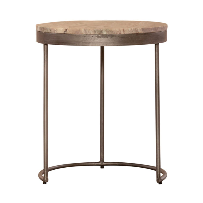 Eclipse Nesting Tables in Greystone Marble Top w/ Pewter Metal - Furniture 4 Less (Jacksonville, NC)