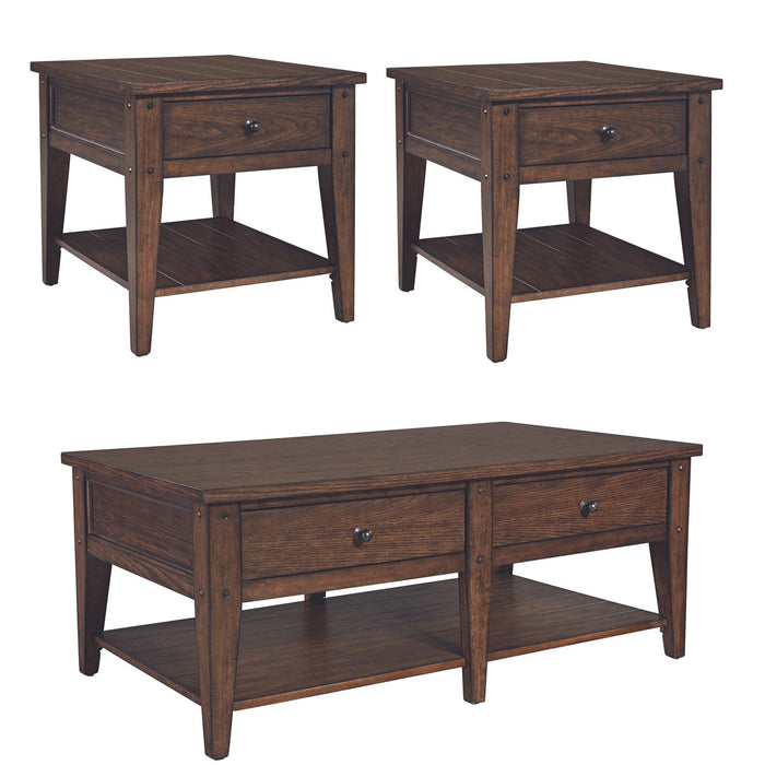 Lake House 3 Piece Set (1-Cocktail 2-End Tables) - Furniture 4 Less (Jacksonville, NC)
