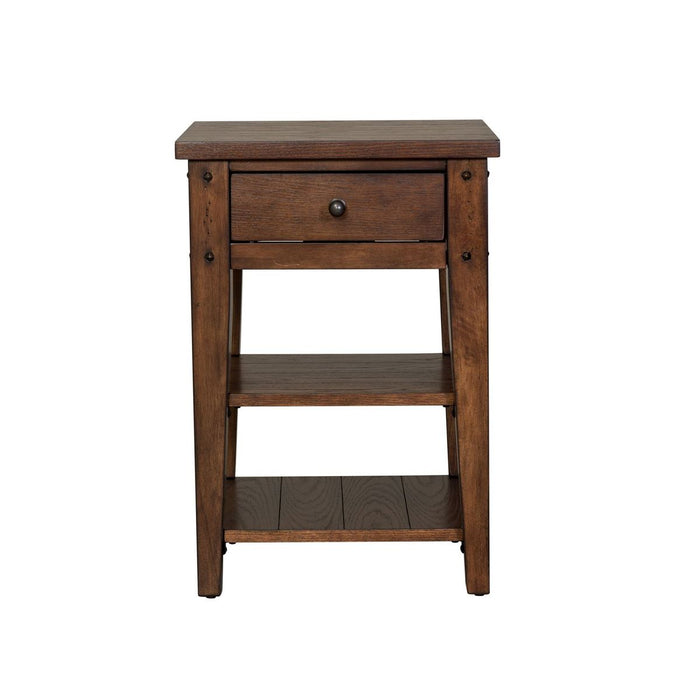 Liberty Furniture Lake House Chair Side Table in Rustic Brown Oak image