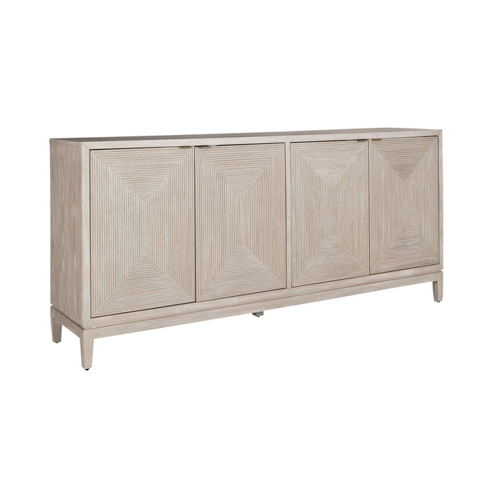 Kinsley 4 Door Accent Cabinet in Washed Taupe & Silver Champagne EST SHIP TIME APPX 4 WEEKS - Furniture 4 Less (Jacksonville, NC)