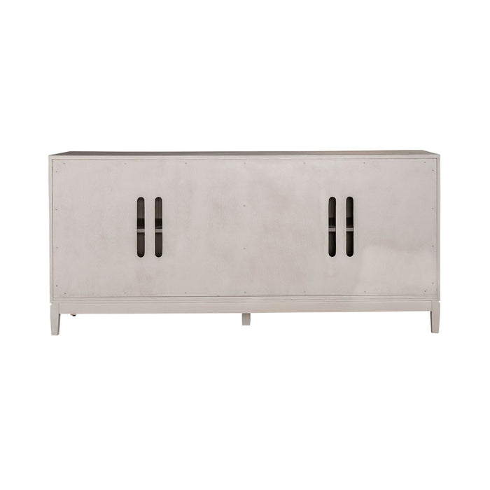 Kinsley 4 Door Accent Cabinet in Washed Taupe & Silver Champagne EST SHIP TIME APPX 4 WEEKS - Furniture 4 Less (Jacksonville, NC)
