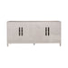 Kinsley 4 Door Accent Cabinet in Washed Taupe & Silver Champagne EST SHIP TIME APPX 4 WEEKS - Furniture 4 Less (Jacksonville, NC)