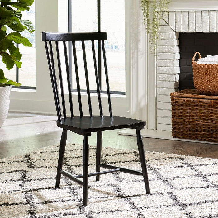 Liberty Furniture Capeside Cottage Spindle Back Side Chair (Set of 2) in Royal Black - Furniture 4 Less (Jacksonville, NC)