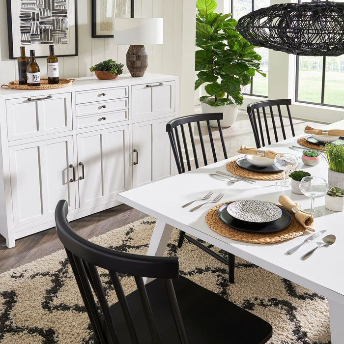 Liberty Furniture Capeside Cottage Buffet in Porcelain White - Furniture 4 Less (Jacksonville, NC)