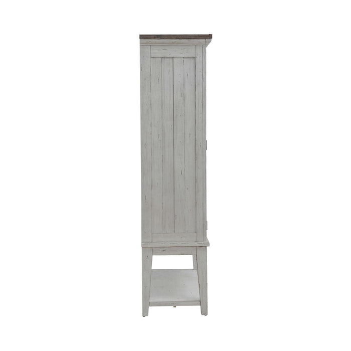 River Place Bar Cabinet in Riverstone White & Tobacco EST SHIP TIME APPX 4 WEEKS - Furniture 4 Less (Jacksonville, NC)